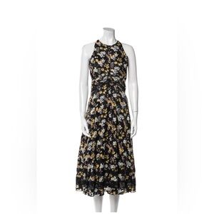 NWT Derek Lam 10 Crosby Black Floral Lace Dress sz 2